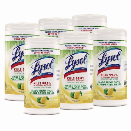 Lysol Towels & Wipes, Canister, Fresh Citrus, White, 6 PK 19200-49128